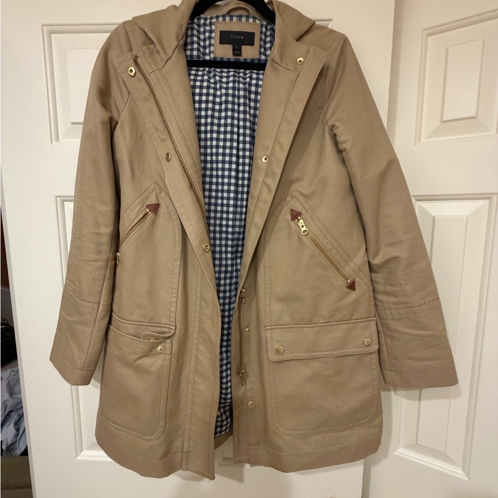 J. Crew Tan Hooded Jacket